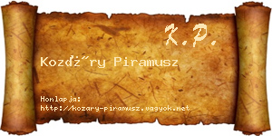 Kozáry Piramusz névjegykártya